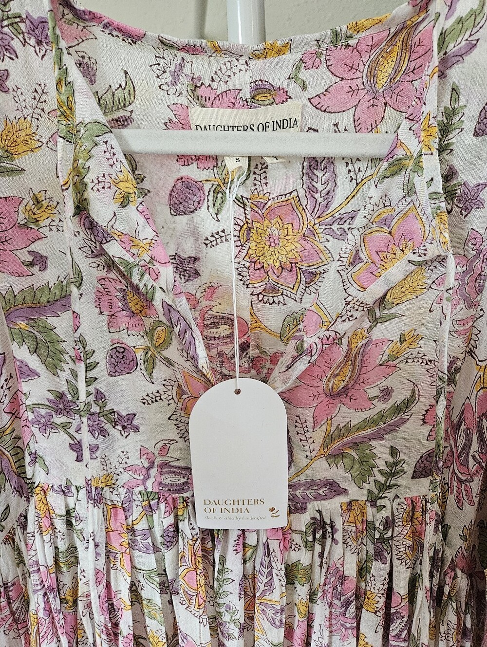 NWT Daughters Of India Kyra Maxi Dress in Fuchsia Bloom size S - Picture 6 of 12